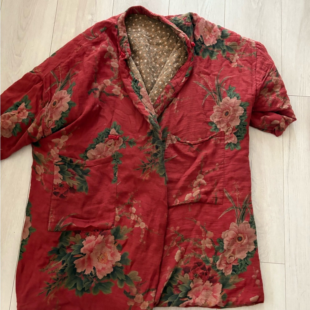 Floral Red Kimono Jacket